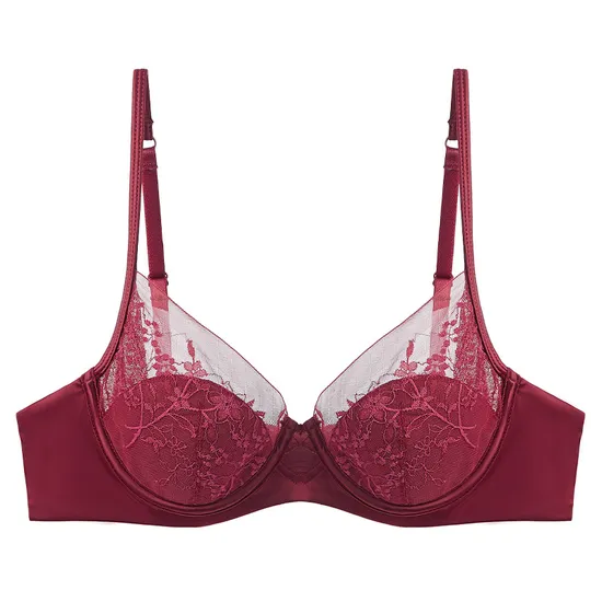 2025 Wholesale Hot Sell Woman Ultra-Thin Embroidery Lace Trim Sexy Breathable Soft Bra Set Underwear Sexy Lingerie