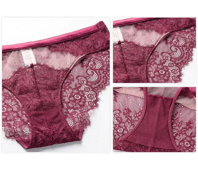 2025 French Embroidery Eyelash Lace Trim Sexy Breathable Gathering for Women Soft Bra Ultra-Thin Set Sexy Underwear Lingerie