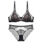 2025 French Embroidery Eyelash Lace Trim Sexy Breathable Gathering for Women Soft Bra Ultra-Thin Set Sexy Underwear Lingerie