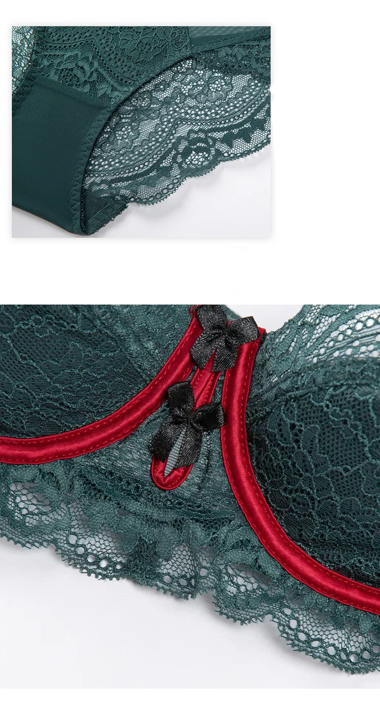 Wholesale Seduction Embroidery Lace Trim Sexy Breathable for Women Soft Bra Breathable Ultra-Thin Set Sexy Underwear Lingerie