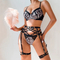New Leopard Printing Utral-Thin Underwear Set Wholesale Sexy Four Piece Woman's Lingerie