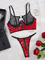 Hot Hollow out Fishnet Transparent Bra Set Sexy Patent Leather Zipper up Lingerie
