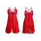 Wholesale Embroidered Lace V-Neck Woman Sleepwear Sexy Transparent Mesh Nightwear