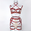 Sexy Red Lace Lingerie Set Women Strappy Bra Garter Underwear